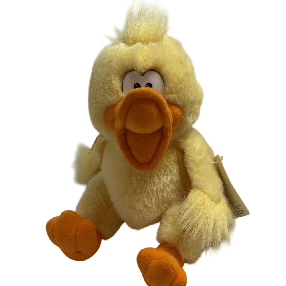 Russ Webster Yellow Duck Plush Toy Stuffed Animal Ribbons